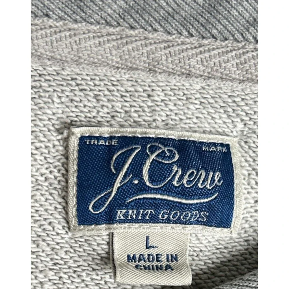 J.Crew B'klyn Crew Neck Sweatshirt Graphic Gray Green Fall 2019 Cursive Label